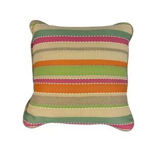 Sunbrella Outdoor Lumbar Pillow Striped Performance Fabric Accent Patio Chair